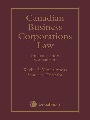 cover image of Canadian Business Corporations Law